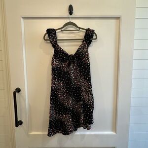 Francesca's Collections Black and Pink Floral Mini Dress